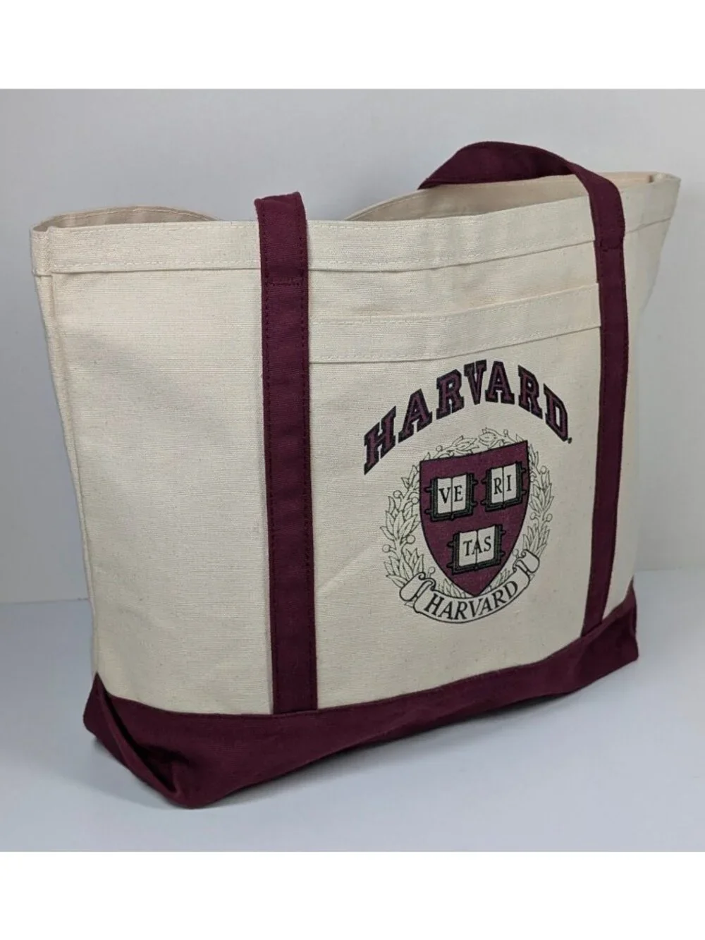 Vintage Harvard University Ivy League School Canvas Tote Bag USA Made 18x12